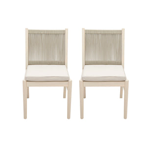 Cordoba - Dining Chair (Set of 2) Comfortable Armless Chairs - Beige - Best Buy Furniture