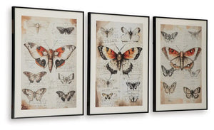 Jossletts - Wall Art Set (Set of 3) - Orange / Black / Ivory - Best Buy Furniture