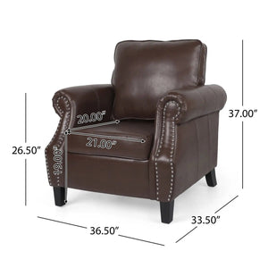 Contemporary Club Chair With Nailhead Trim And Rolled Armrests - Best Buy Furniture