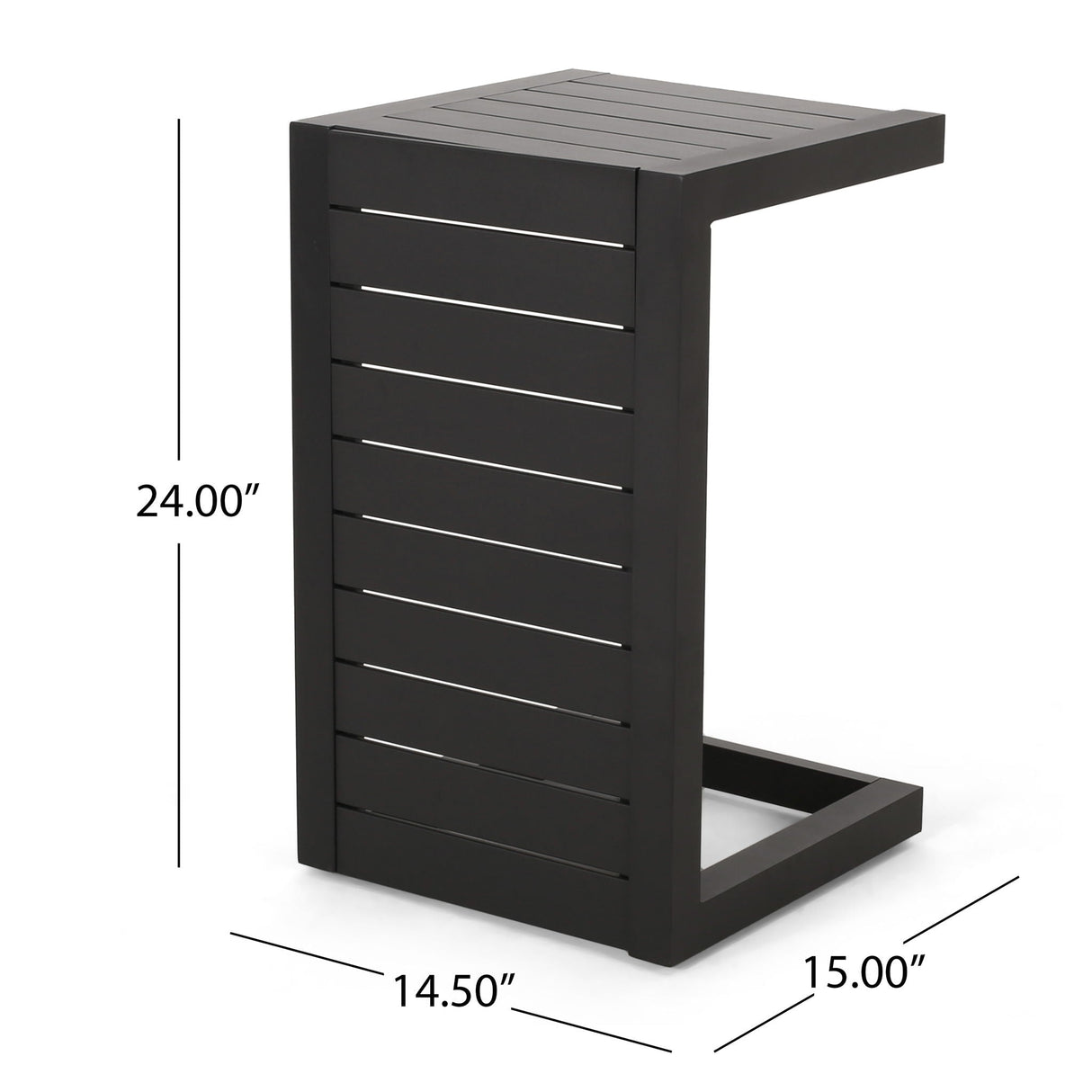 Aluminum Outdoor C-Shaped Side Table for Patio