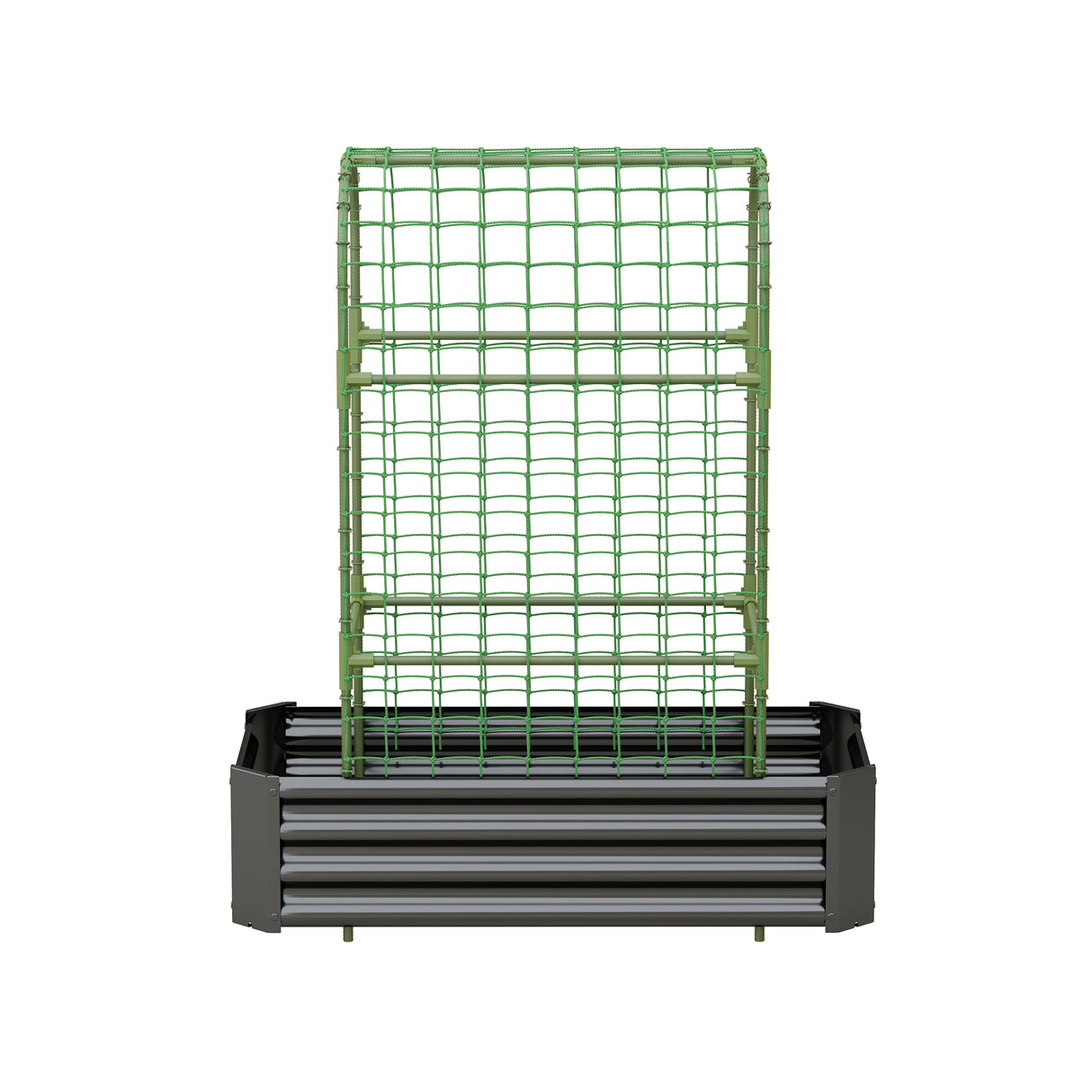 2-in-1 Raised Garden Bed with Trellis - 4x2x1 Ft Outdoor Planter