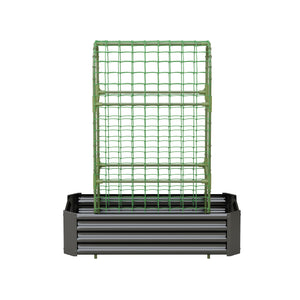2-in-1 Raised Garden Bed with Trellis - 4x2x1 Ft Outdoor Planter