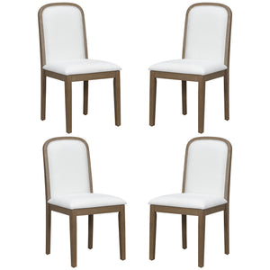 TREXM Vintage Style Dining Chair Set with 4 Upholstered Chairs