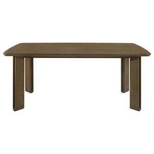 Crispin - 7 Piece Rectangular Dining Table Set With Upholstered Chairs - Brown