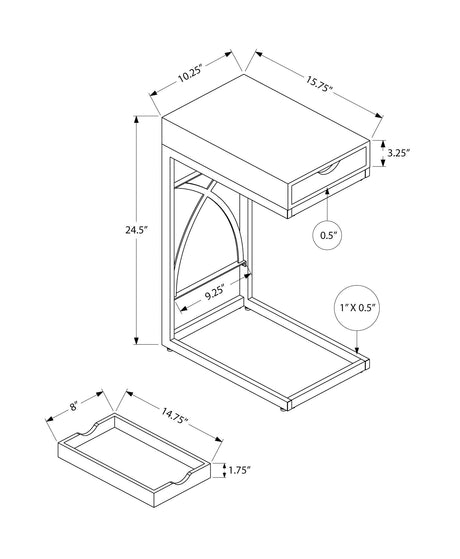 Accent Table, C - Shaped Glossy Contemporary & Modern - White - Best Buy Furniture