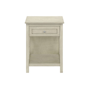 Accent End Table, 2 Tier, Storage Drawer, Transitional Style