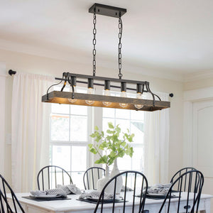 34-Inch Black and Gold Vintage Pendant Light