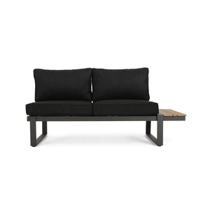 Sterling V-Shaped Outdoor Aluminum 5 Seater Sofa Set with Cushions