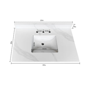 37-Inch Quartz Bathroom Vanity Top