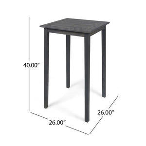 Outdoor Minimalist Acacia Wood Square Bar Table - Best Buy Furniture