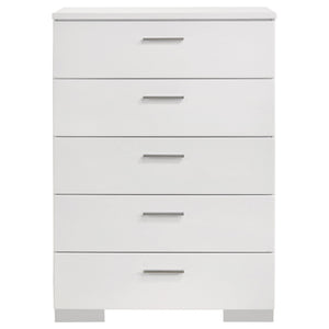 Dulcey - 5 Drawer Bedroom Chest - White