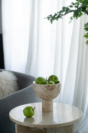 D6x6" Round Marble Pedestal Bowl