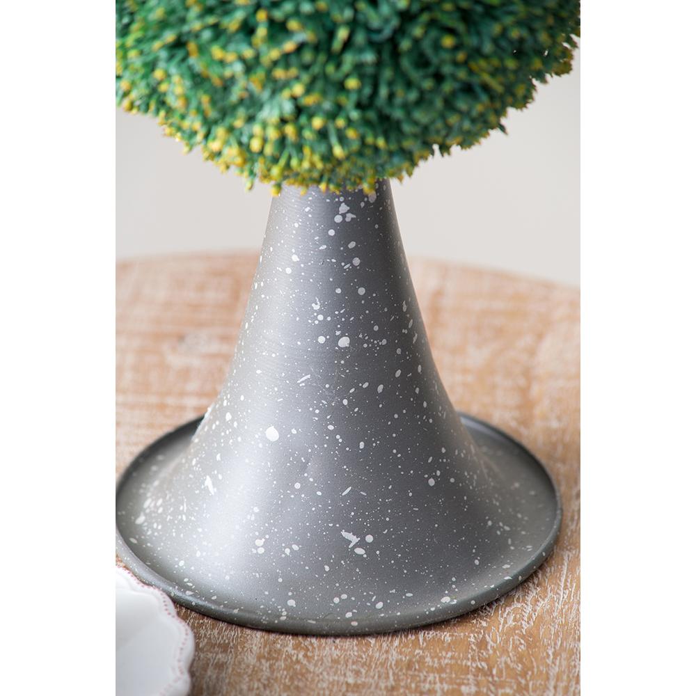 D7x26.5" Artificial Two-Tiered Boxwood Sphere Topiary on Metal Spire
