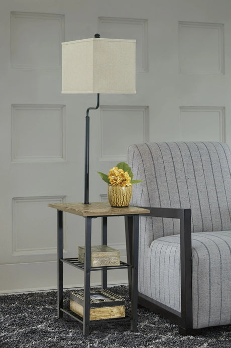 Shianne - Metal Tray Lamp - Black - Best Buy Furniture