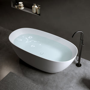 69" Freestanding Bathtub Resin Stone Soaking Tub