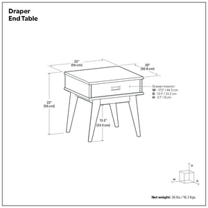 Draper - Handcrafted Mid Century End Table