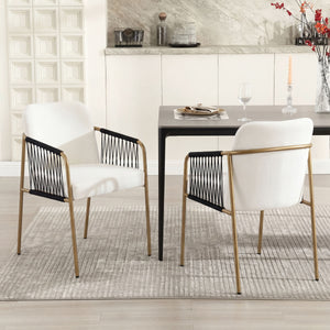 Modern Glam Upholstered Dining Chairs (Set of 2)