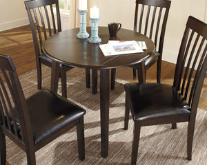 Hammis - Round DRM Drop Leaf Table - Dark Brown - Best Buy Furniture