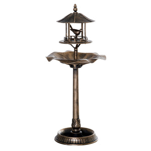 Outsunny 3-in-1 Garden Bird Bath Bowl Pedestal with Bird Feeder and Planter