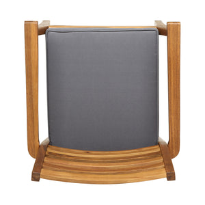 Outdoor Dining Chair With Slat Back And Acacia Wood Frame (Set of 2) - Gray / Teak