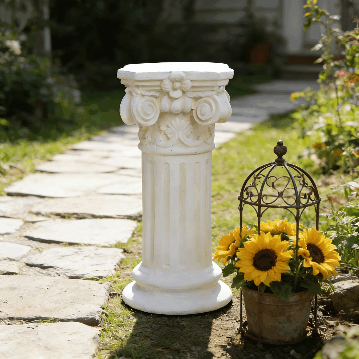 Garden Decorative Column, 15" Retro Elegant