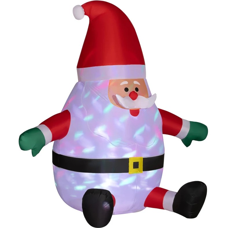Inflatable Christmas Santa Claus with Rotating Magic Ball Light