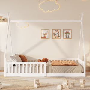House Shaped Design Bed With Fence