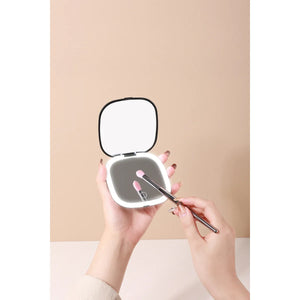Black - 1x/3x Magnifiying Rechargeble LED Compact Makeup Mirror