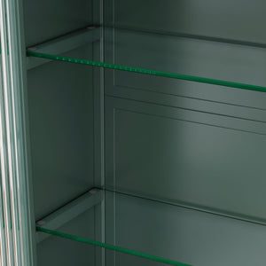 Arched Wall Mounted Cabinet, 3 Door Storage For Kitchen - Dark Green