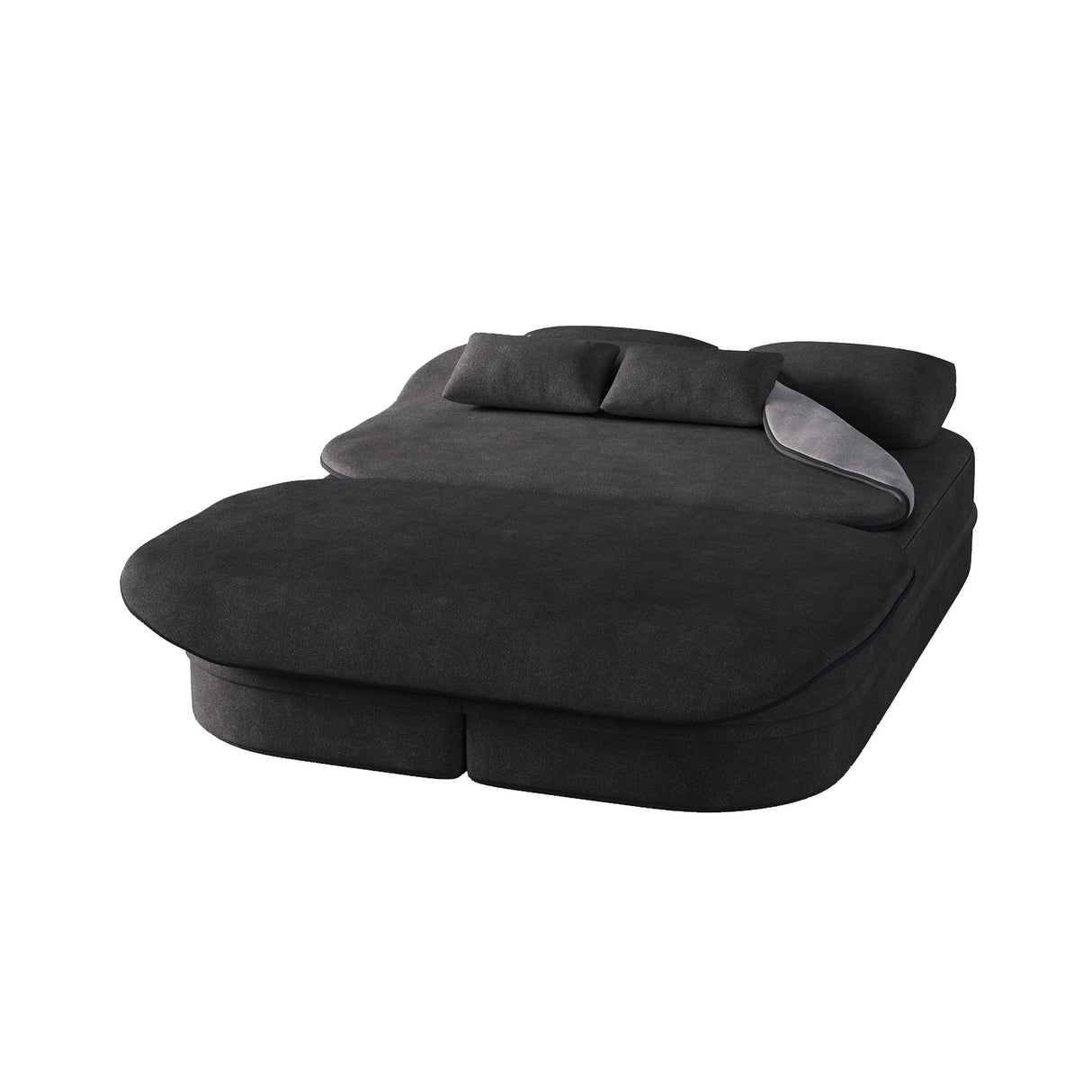 2 In 1 Foldable Sofa Bed With Multi Functional Blanket, Floor Lounge Sofa