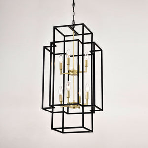 8 Light Lantern Chandelier Lighting, Entryway Chandeliers For High Ceilings, Chandeliers For Dining Room, Foyer, Entry, Staircase, Hallway, Height Adjustable (E12 Bulbs Not Included)