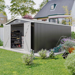 Campcraft Outdoor Storage Shed 10x14 FT with 3 Lockable Doors