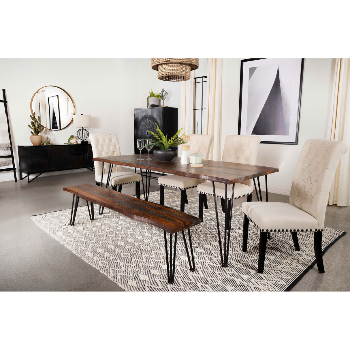 Neve - Sheesham Live Edge Dining Table - Gray