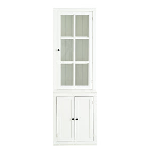 Retro Style Hutch Cabinet With Glass Door, China Cabinet For Home