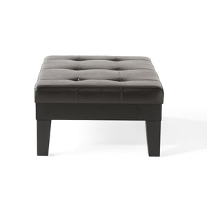 Chatham - Ottoman With Drawer Leather Storage Solution - Dark Coffee