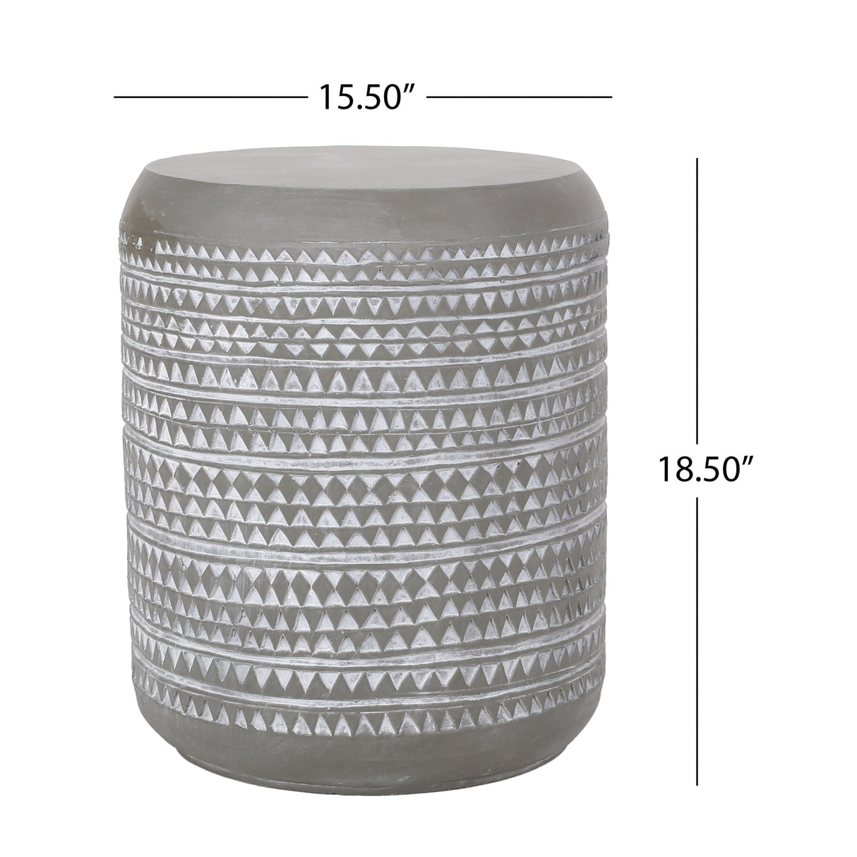 Outdoor Side Table With Cylindrical Shape - White - Best Buy Furniture