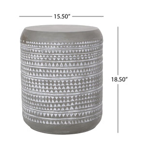 Outdoor Side Table With Cylindrical Shape - White - Best Buy Furniture