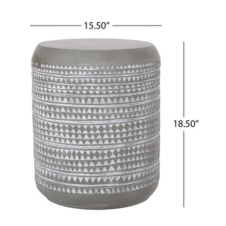 Outdoor Side Table With Cylindrical Shape - White - Best Buy Furniture
