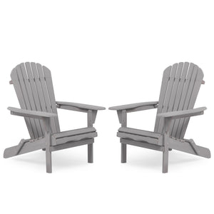 Lounge Patio Chair For Garden Outdoor Wooden Folding Adirondack Chair (Set of 2) Solid Cedar Wood Lounge Patio Chair For Garden