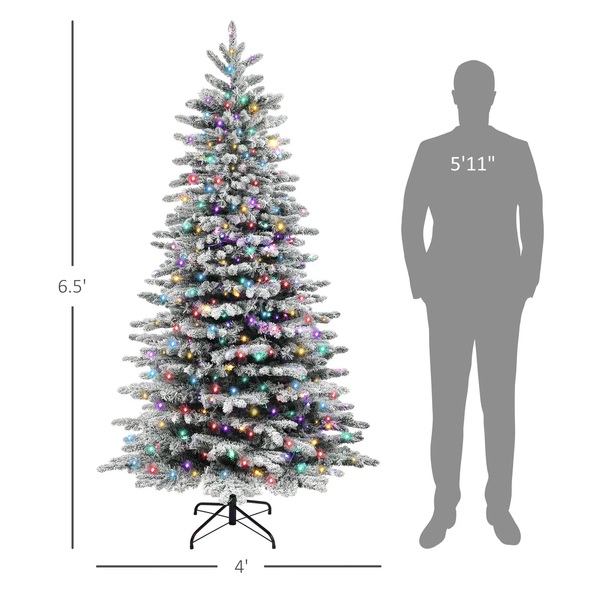 6.5ft Snow Flocked Artificial Christmas Tree