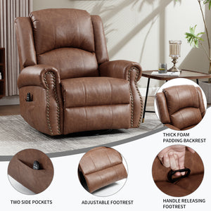 Heat Massage Manual Recliner Chair with Rocker and Swivel