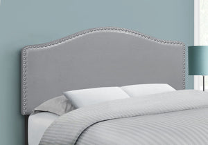 Full Size, Bed Headboard Only, Upholstered Transitional - Gray