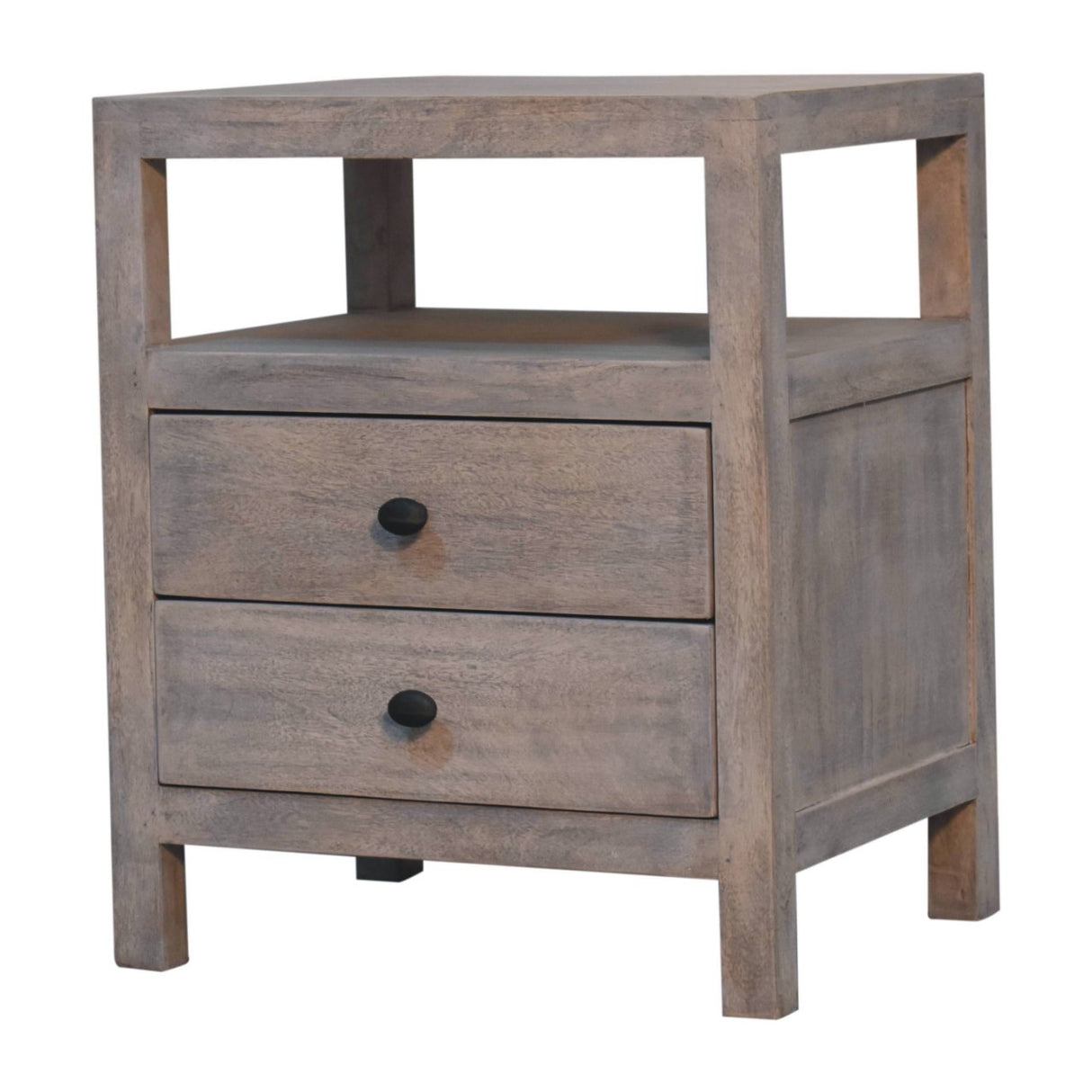Acid Wash 2-Drawer Open Bedside Table