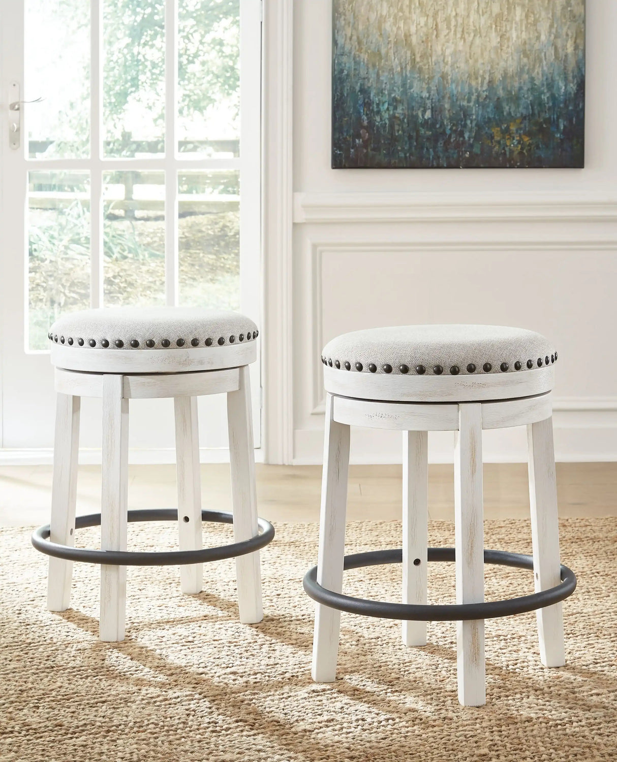 Valebeck - Upholstered Swivel Stool - Best Buy Furniture