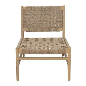 Noreen Club Chair: Acacia Wood and Wicker Woven