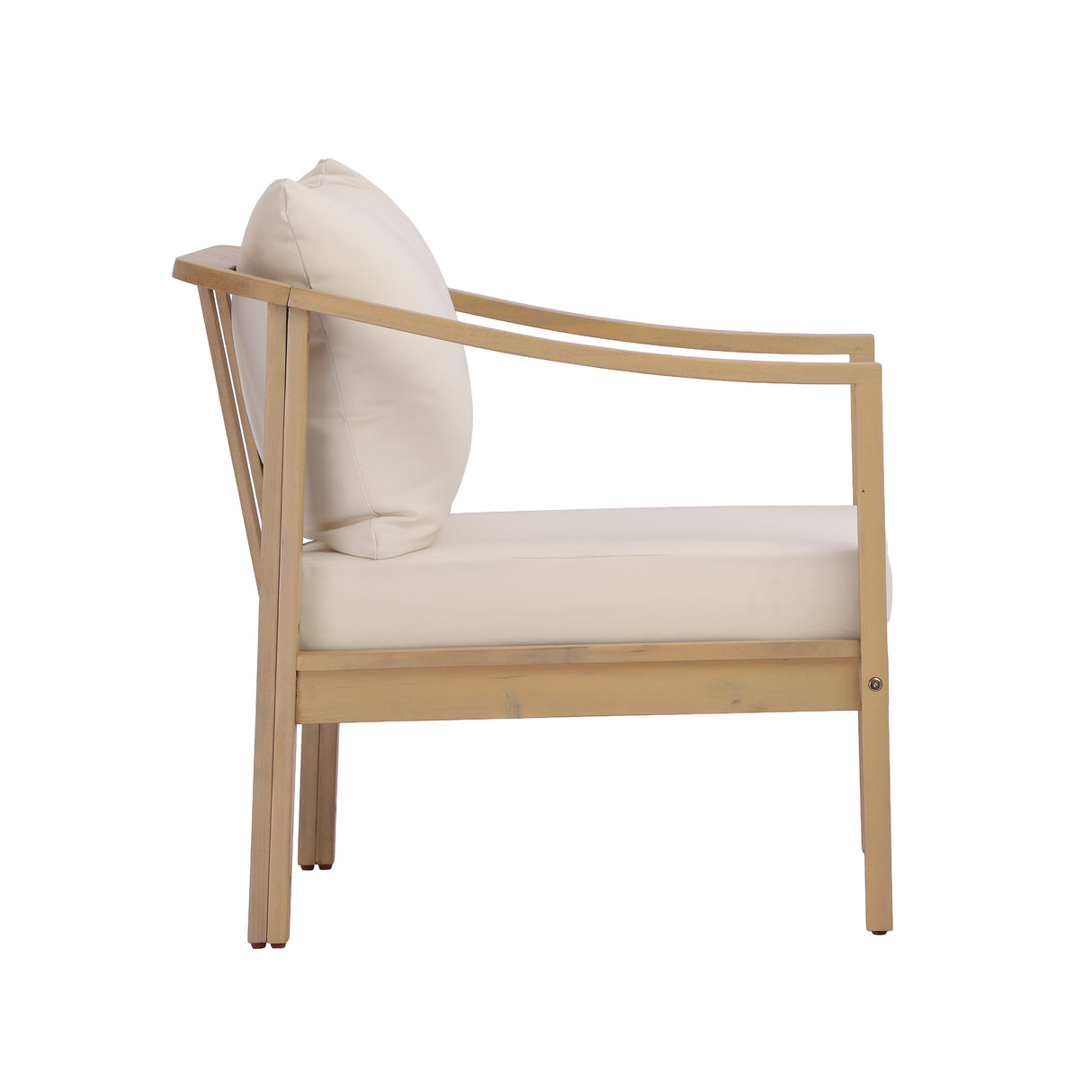 4-Piece Teak Finish Acacia Wood Outdoor Patio Set