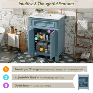 24'' Vintage Elegance Bathroom Cabinet