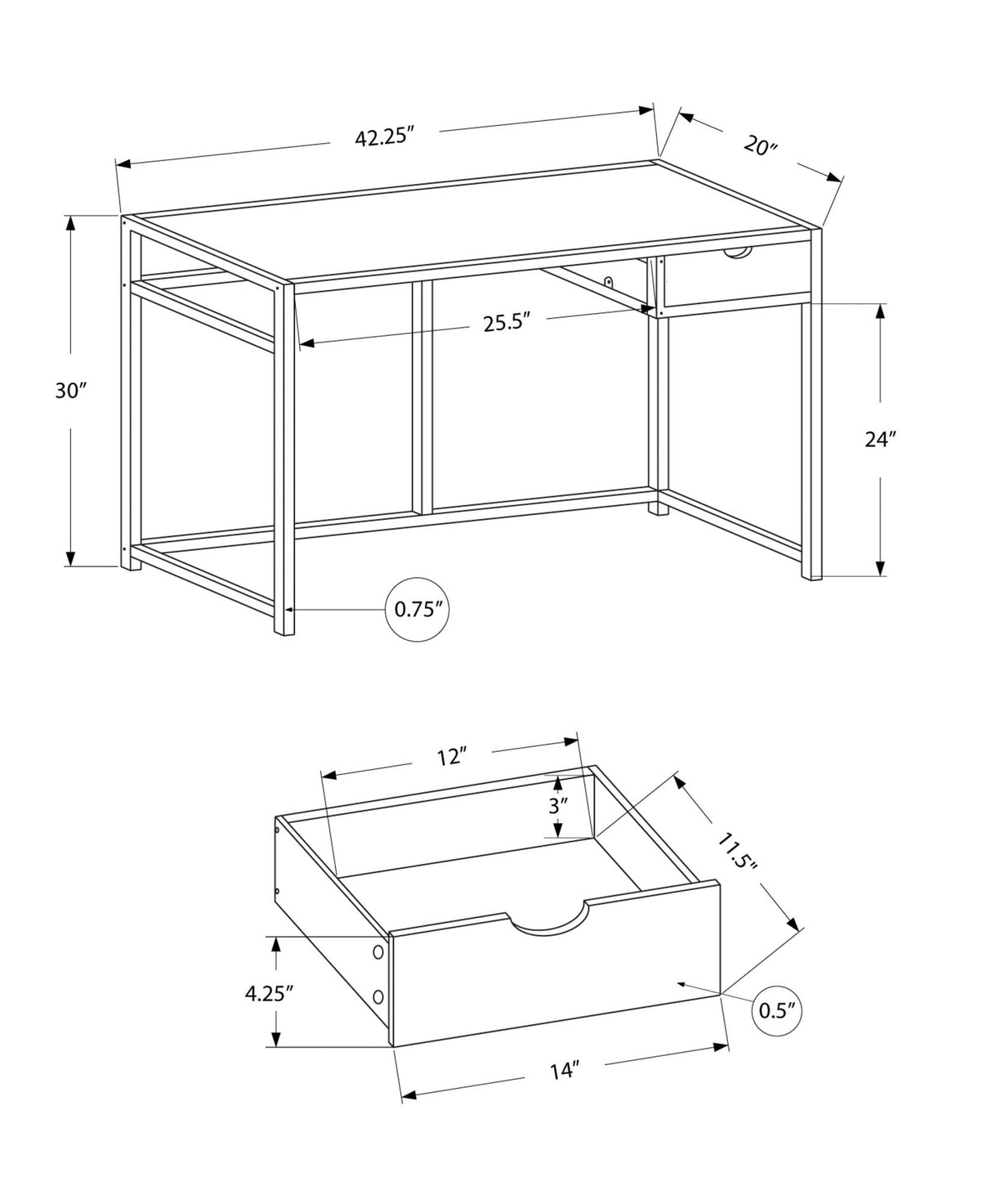 Computer Desk For Home Office, 1 Storage Drawer, Contemporary & Modern - Best Buy Furniture