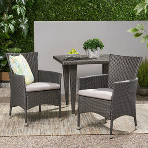 Dimensional Outdoor Dining Chair With Cushion Seat And Iron Frame (Set of 2) - Best Buy Furniture