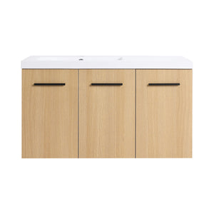 Wall Mounted Floating Bathroom Vanity With Sink, 3 Door Modular Cabinet